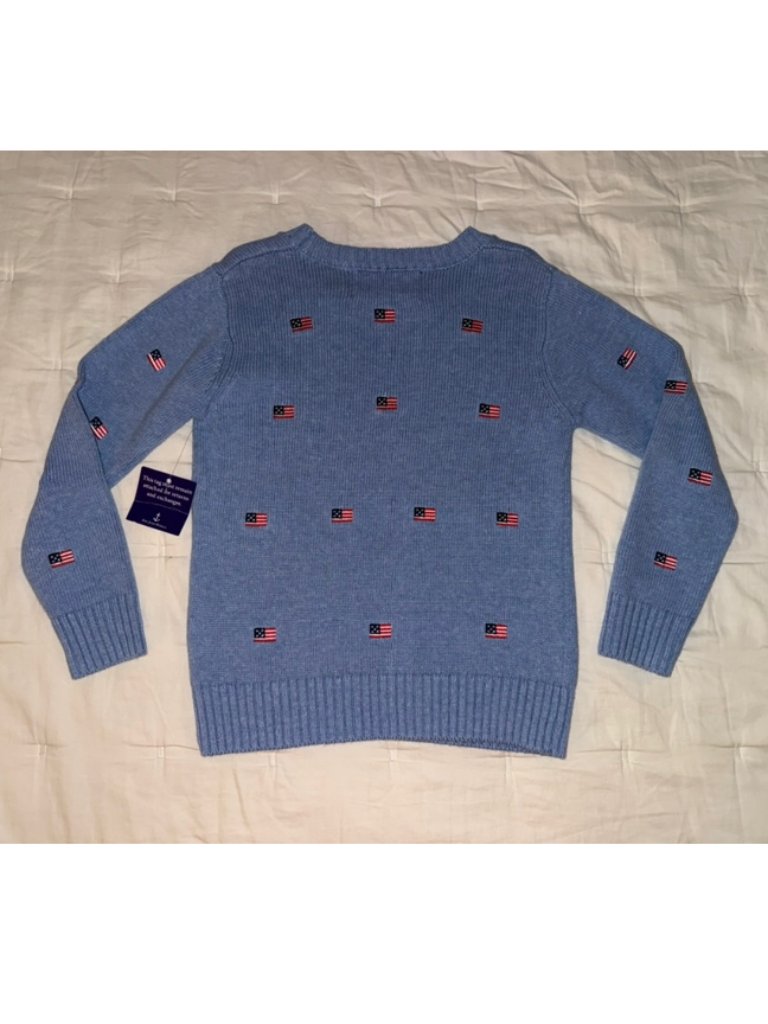Nwt Kiel James Patrick Blue Patriotic Flag Sweater Youth Sz 4 — image 3 of 4